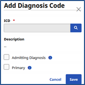 Contract Default DX Code Add Diagnosis Code Window